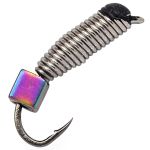 Мормишка Вольфрамова Володимирська "Гвоздик рифлений срібло з кубиком хамелеон" - 1,5 мм - 0,3 г - Арт.410