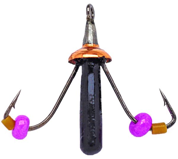 Мормишка Вольфрамова Володимирська "Жук (2 плаваючих гачка)" м/к - 2 мм - 0,5 г - Арт.15