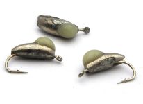 Мормишка Вольфрам Долька Часнику з каменем - Темне срібло - 10 шт./уп