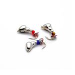 Мормишка Вольфрам Мураха з бісером - Світле срібло - 10 шт./уп