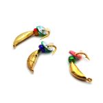 Мормишка Вольфрамова Банан з бісером - Золото - 10 шт./уп