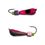 Мормишка Вольфрамова "Латишка" Грушка - З кубиком хамелеон - Ø3,3 мм - 0,7 г - Срібло червоний - Латвія