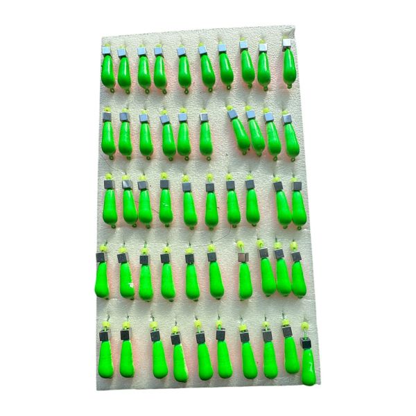 Мормишка Вольфрамова "Латишка" Грушка - З кубиком срібло - Ø3,3 мм - 0,7 г - Зелено-червоний - Латвія