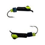 Мормишка Вольфрамова "Латишка" Гвоздик - Котяче око з кубиком блакитний - Ø2,2 мм - 0,5 г - Чорний - Латвія