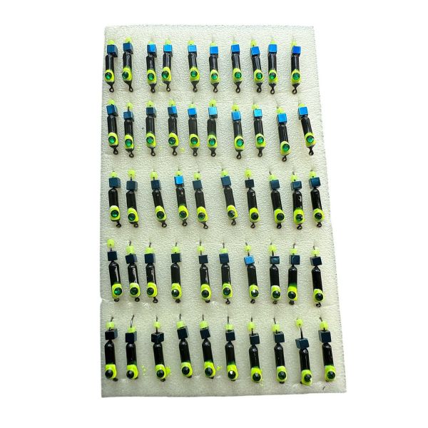 Мормишка Вольфрамова "Латишка" Гвоздик - Котяче око з кубиком блакитний - 0,5 г - МК1106