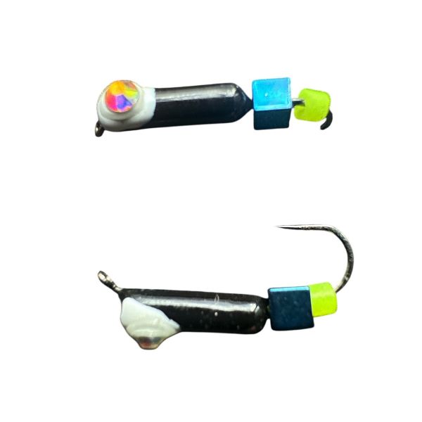 Мормишка Вольфрамова "Латишка" Гвоздик - Котяче око з кубиком хамелеон - Ø2,1 мм - 0,5 г - Чорний - Латвія