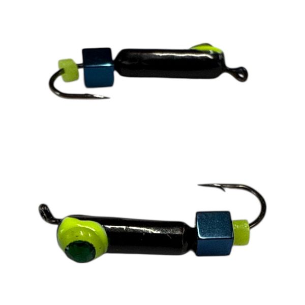 Мормишка Вольфрамова "Латишка" Гвоздик - Котяче око з кубиком хамелеон - Ø2,3 мм - 0,5 г - Чорний - Латвія