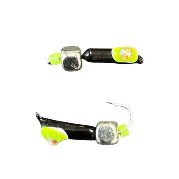 Мормишка Вольфрамова "Латишка" Гвоздик - Котяче око з кубиком срібло - Ø2,2 мм - 0,4 г - Чорне - Латвія