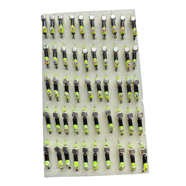 Мормишка Вольфрамова "Латишка" Гвоздик - Котяче око з кубиком срібло - Ø2,2 мм - 0,4 г - Чорне - Латвія