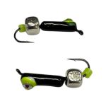 Мормишка Вольфрамова "Латишка" Гвоздик - Котяче око з кубиком срібло - Ø2,3 мм - 0,5 г - Чорне - Латвія