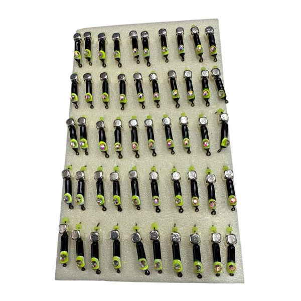 Мормишка Вольфрамова "Латишка" Гвоздик - Котяче око з кубиком срібло - Ø2,3 мм - 0,5 г - Чорне - Латвія