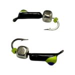 Мормишка Вольфрамова "Латишка" Гвоздик - Котяче око з кубиком срібло - Ø2,2 мм - 0,5 г - Чорне - Латвія