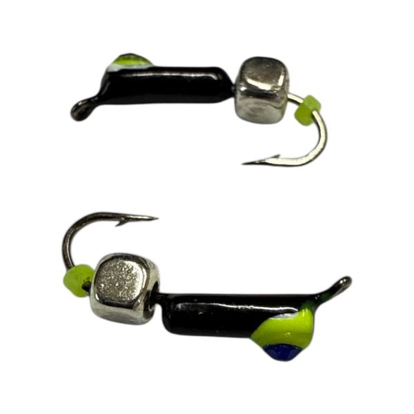 Мормишка Вольфрамова "Латишка" Гвоздик - Котяче око з кубиком срібло - Ø2,2 мм - 0,5 г - Чорне - Латвія