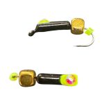 Мормишка Вольфрамова "Латишка" Гвоздик - Котяче око з кубиком золото - Ø2,2 мм - 0,5 г - Чорне - Латвія