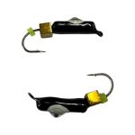 Мормишка Вольфрамова "Латишка" Гвоздик - Котяче око з кубиком золото - Ø2,2 мм - 0,5 г - Чорне - Латвія