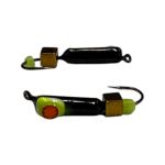 Мормишка Вольфрамова "Латишка" Гвоздик - Котяче око з кубиком золото - Ø2,3 мм - 0,5 г - Чорне - Латвія