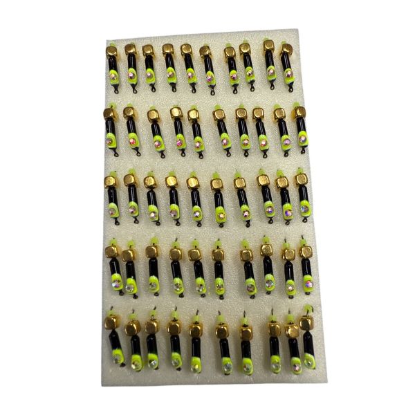 Мормишка Вольфрамова "Латишка" Гвоздик - Котяче око з кубиком золото - Ø2,2 мм - 0,5 г - Чорний - Латвія