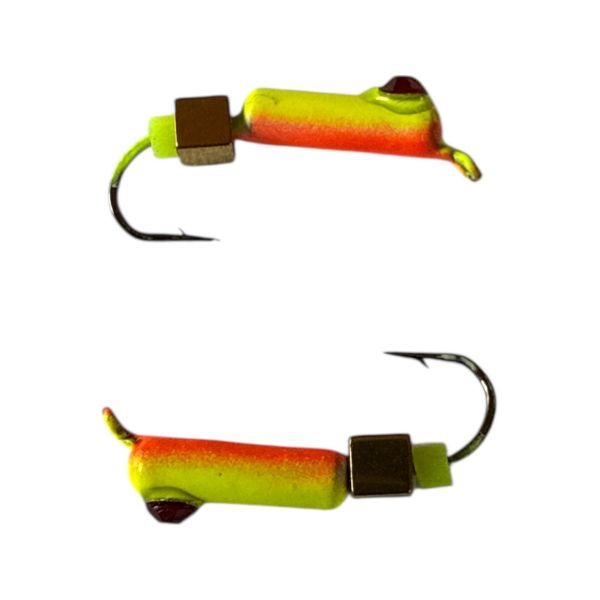 Мормишка Вольфрамова "Латишка" Гвоздик - Котяче око з кубиком золото - 0,5 г - МК1102