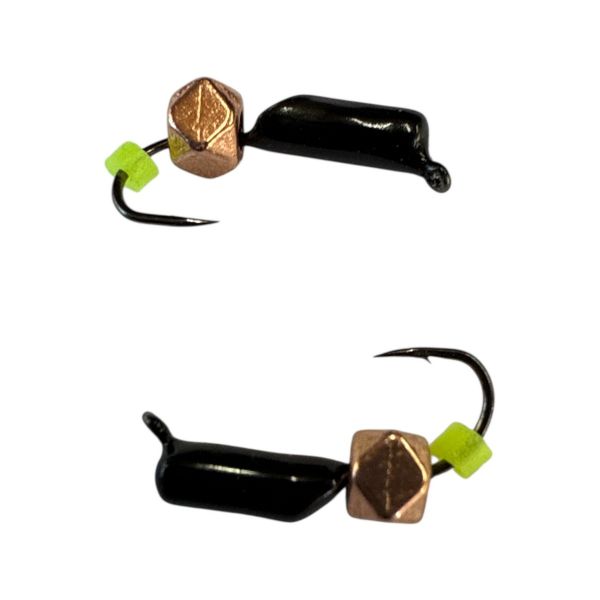 Мормишка Вольфрамова "Латишка" Гвоздик - Міні з кубиком мідь - Ø2 мм - 0,3 г - Чорний - Латвія