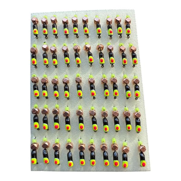 Мормишка Вольфрамова "Латишка" Гвоздик - Міні з кубиком мідь - Ø2,1 мм - 0,4 г - Чорний - Латвія