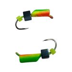 Мормишка Вольфрамова "Латишка" Гвоздик - Міні із кубиком синій - Ø2 мм - 0,3 г - Зелено-червоний - Латвія