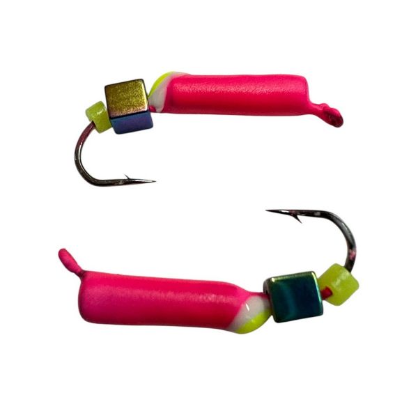 Мормишка Вольфрамова "Латишка" Гвоздик - З кубиком хамелеон - Ø2,1 мм - 0,5 г - Червоний - Латвія