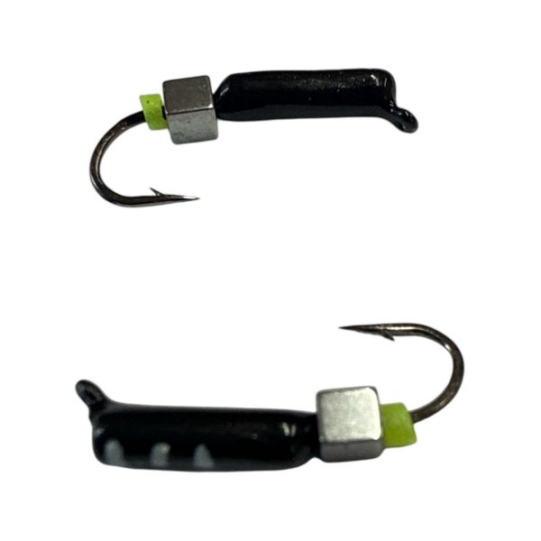 Мормишка Вольфрамова "Латишка" Гвоздик - З кубиком срібло - Ø2,1 мм - 0,5 г - Чорно-білий - Латвія