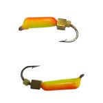 Мормишка Вольфрамова "Латишка" Гвоздик - З кубиком золото - Ø2,3 мм - 0,5 г - Червоно-жовтий - Латвія