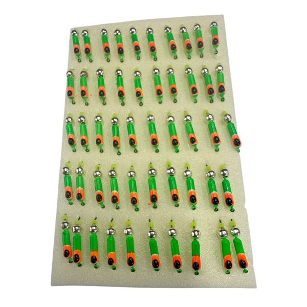 Мормишка Вольфрамова "Латишка" Гвоздик - З кулькою срібло - Ø2,2 мм - 0,5 г - Зелений - Латвія