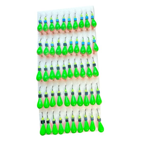 Мормишка Вольфрамова "Латишка" Крапля - З кубиком блакитний - Ø4,2 мм - 1 г - Зелено-червоний - Латвія