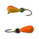 Мормишка Вольфрамова "Латишка" Крапля - З кубиком хамелеон - Ø3,7 мм - 1,1 г - Червоно-жовтий - Латвія