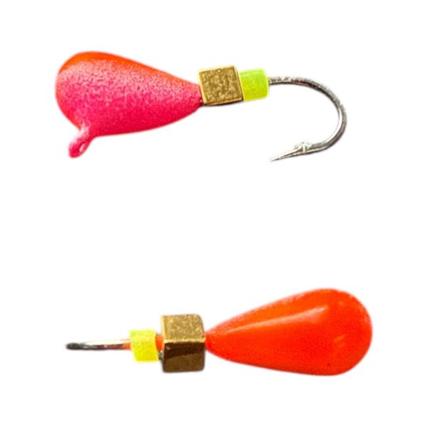 Мормишка Вольфрамова "Латишка" Крапля - З кубиком золото - Ø4,2 мм - 1,1 г - Червоно-рожевий - Латвія