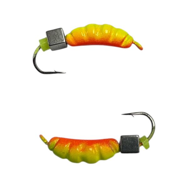 Мормишка Вольфрамова "Латишка" Личинка опариша - З кубиком срібло - МК1086