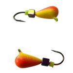 Мормишка Вольфрамова Володимирська Крапля - З кубиком хамелеон - 4 мм - 1 г - Оранжево-жовтий - Арт.592