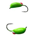 Мормишка Вольфрамова Володимирська Долька часнику - З червоною точкою - 3 мм - 0.4 г - Зелений - Арт.599