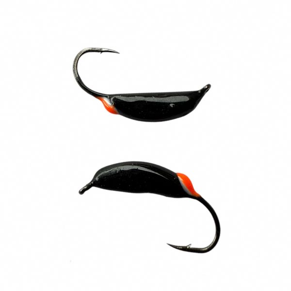 Мормишка Вольфрамова Володимирська Частка часнику - З червоною точкою - 2 мм - 0.3 г - Чорний - Арт.620