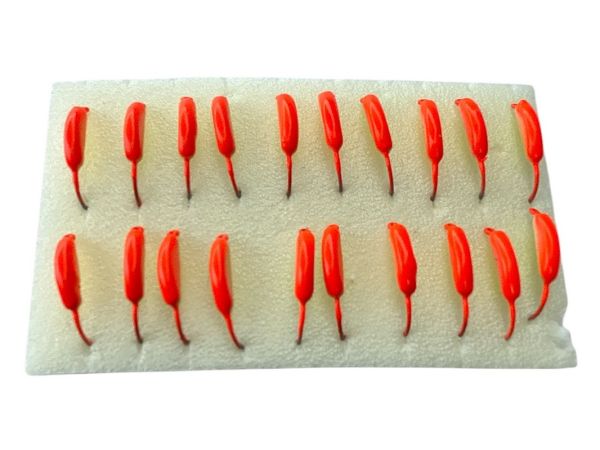 Мормишка Вольфрамова Володимирська Частка часнику - Фарбована - 2 мм - 0.3 г - Червоно-жовтий - Арт.638