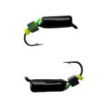 Мормишка Вольфрамова Володимирська Гвоздик - З кубиком хамелеон - 4 мм - 0.9 г - Чорний із зеленою точкою - Арт.593