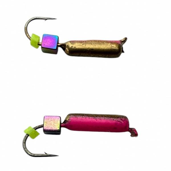 Мормишка Вольфрамова Володимирська Гвоздик - З кубиком хамелеон - 2 мм - 0.5 г - Золото-червоний - Арт.597