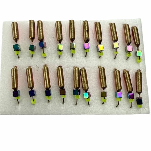 Мормишка Вольфрамова Володимирська Гвоздик - З кубиком хамелеон - 2 мм - 0.5 г - Золото-червоний - Арт.597