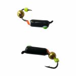 Мормишка Вольфрамова Володимирська Гвоздик - З кулькою золото - 4 мм - 0.9 г - Чорний з червоно-зеленою точкою - Арт.602