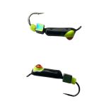 Мормишка Вольфрамова Володимирська Гвоздик - З кубиком хамелеон - 2.5 мм - 0.5 г - Чорний з жовтою точкою та каменем - Арт.605