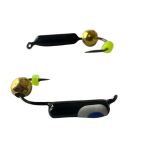 Мормишка Вольфрамова Володимирська Гвоздик - З кулькою золото - 3 мм - 0.5 г - Чорний з біло-синьою точкою - Арт.607