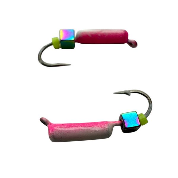 Мормишка Вольфрамова Володимирська Гвоздик - З кубиком хамелеон - 3 мм - 0.5 г - Фосфорно-рожевий - Арт.644