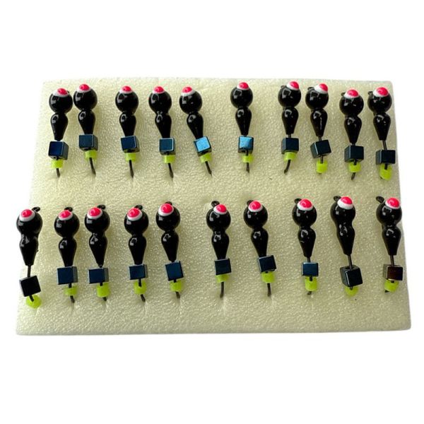 Мормишка Вольфрамова Володимирська Мураха - З кубиком хамелеон - 3 мм - 0.6 г - Чорний з червоною точкою - Арт.589