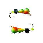 Мормишка Вольфрамова Володимирська Мураха - З кубиком хамелеон - 4 мм - 0.7 г - Зелено-жовтий з червоною точкою - Арт.619