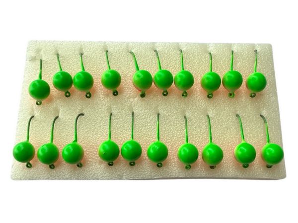 Мормишка Вольфрамова Володимирська Куля Гранена з кембриком - Фарбована - 4 мм - 0.6 г - Зелено-червоний - Арт.617