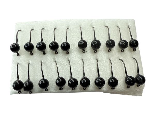 Мормишка Вольфрамова Володимирська Куля Гранена з кембриком - Фарбована - 3 мм - 0.4 г - Чорний - Арт.642