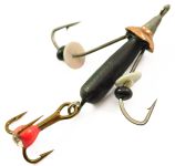 Мормишка Вольфрамова Володимирська "Стрекоза" (2 плаваючих гачка + трійник зі стразами) м/к - 2,5 мм - 0.75 г - Арт.112