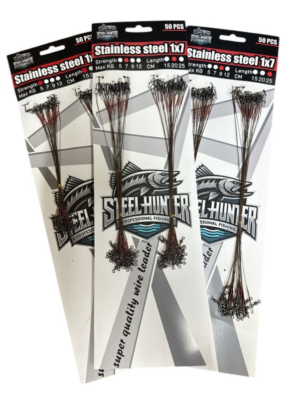 Набір повідців "Steel Hunter" Steinless steel - 15 см - Сталь - 50 шт/уп